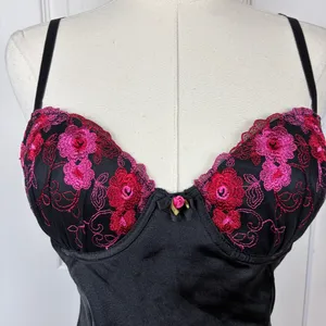 Apt. 9 black and pink floral embroidered nightie thumbnail 3