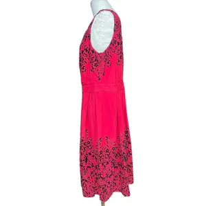 City Chic Red‎ & Black Filigree Print Sleeveless Fit & Flare Dress Plus Size 18 thumbnail 4