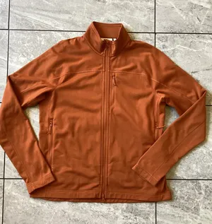 Fjallraven Abisko Lite Fleece Jacket Womens L Orange Full Zip Grid Mid Layer thumbnail 1