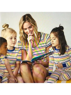Lake Pajamas shorts rainbow striped Maisonette size XS thumbnail 2