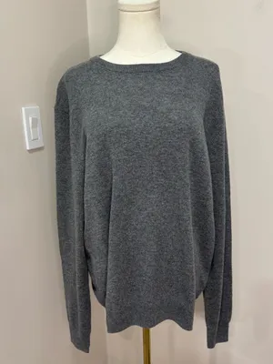 Grey 100% cashmere sweater by J Crew Large thumbnail 3