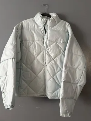 Steve & Barry’s Double Down Jacket Womens Light Mint Quilted Feather Down Puffer thumbnail 1