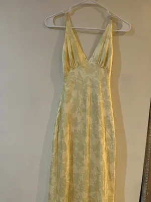Peppermayo Maxi Dress Yellow Satin Open Back thumbnail 3
