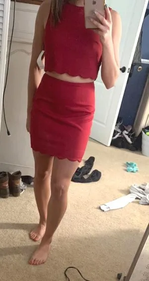 Tobi -Red Top & Skirt Set thumbnail 4