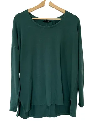Banana Republic flowy long sleeved knit sweater women's size large emerald thumbnail 1