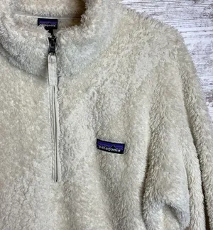 Los Gatos Fleece Sherpa Jacket 1/4 Zip Pullover cream Sz Large EUC thumbnail 3
