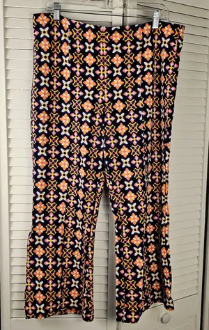 Maeve Anthropologie Geometric Cropped Wide Leg Kick Flare‎ Trouser Pants XL thumbnail 1