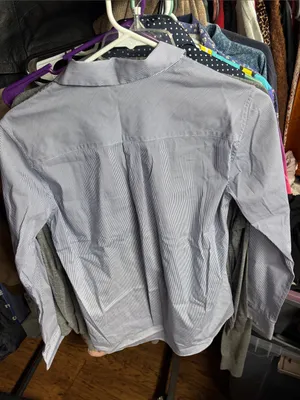 Theory Women’s Light Blue Micro-Striped Dress Shirt P/PT thumbnail 4