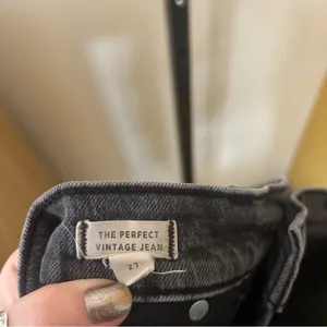 Madewell Perfect Vintage Jeans Charcoal Gray Black‎ Lunar Wash Denim Size 27 (4) thumbnail 6