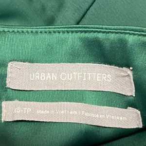 Urban Outfitters Green Silk Satin Spaghetti Cami Camisole Mini Slip Dress XS thumbnail 6