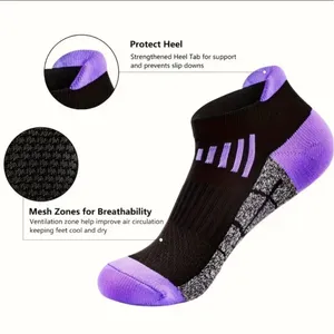 Colorful Athletic Women's Ankle Socks M/L 6‎ PACK Tab Low Cut High Quality NEW thumbnail 2