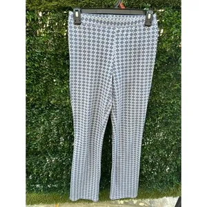 Full Tilt Womens Blue White Geometric Diamond Print‎ Flare Leggings Pants Small thumbnail 2