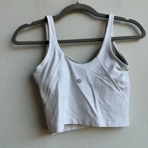 Lululemon Align Tank White Linen Cropped Strappy Nulu Fabric Size 4 A / B Cup thumbnail 2
