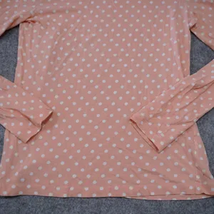 J. Crew Women's Size Small Tissue Turtleneck Shirt Pale Pink Polka Dot Layering thumbnail 2