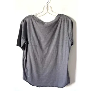Lululemon Athletica Striped Running Reflector Short Sleeve T-Shirt Gray Size M/L thumbnail 2