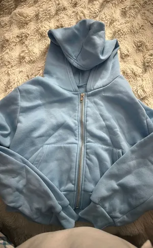 blue cropped zip up thumbnail 1