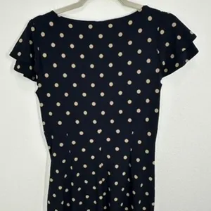 Lauren Ralph Lauren Navy Blue Tan Polka Dot Ruched Sheath Dress‎ Size 8 NWT thumbnail 10