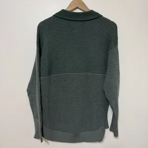 Aerie Offline Home Stretch Quarter Zip Sweater Ribbed Green Oversized Size Small thumbnail 5