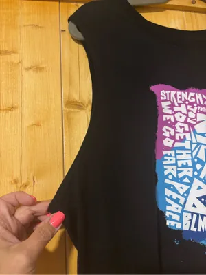 Peloton‎ NYC Graphic Muscle Tank Top Black Size M Words Print Activewear Unisex thumbnail 3