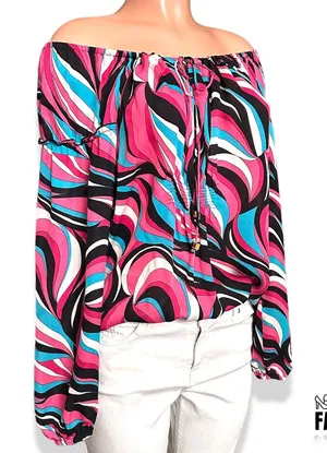 Michael Kors Silk Off The Shoulder Top LG thumbnail 1