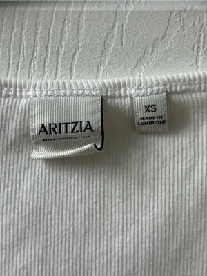 Aritzia Homestretch Rib Henley Tank in White thumbnail 4