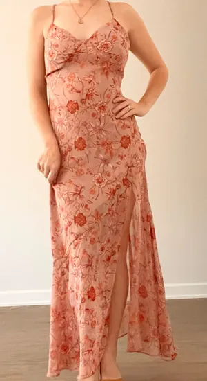 Dress Forum Lavender Orange Floral Dress thumbnail 1