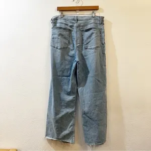 rag & bone Women's Serena High Rise Wide Leg Raw Hem Denim Jeans Size 34‎ thumbnail 7