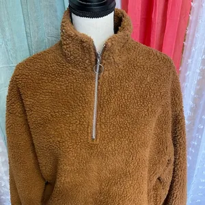 Women’s Large Ambiance Outerwear Pullover (mid zipper) Brown thumbnail 1
