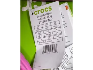 Crocs Unisex Adult Pink Classic Watercolor Marbled Clog US 9 Mens/ 11 Womens NEW thumbnail 5