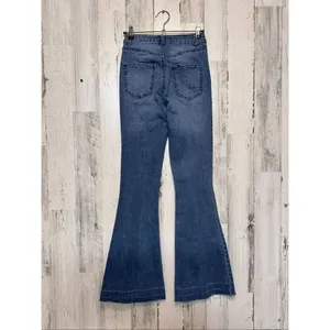 Refuge Women’s Medium Wash Flare Jeans Raw Hem – Size M thumbnail 4