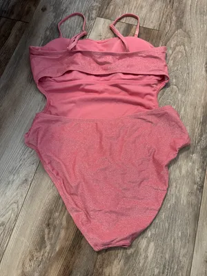No Boundaries Pink Sparkle One Piece Bathing Suit thumbnail 2