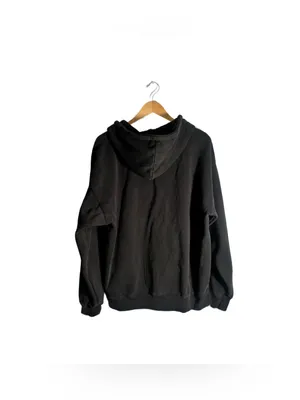 J. Galt Black Full Zip Hooded Sweatshirt Women's L/XL Oversized Casual Wear NWT thumbnail 4