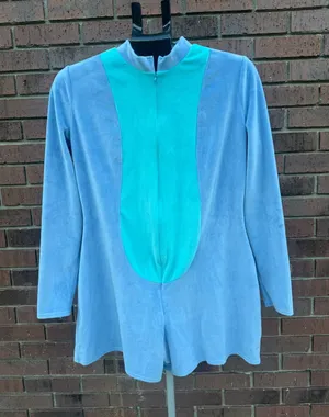 Disney Lilo and Stitch Halloween Costume Romper Adult L Long Sleeve Velour Alien thumbnail 1