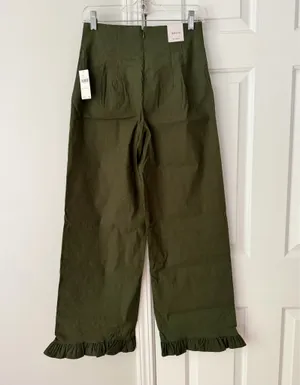 Anthropologie Maeve The Colette Ruffle-Hem Crop Wide-Leg Pants, Size 26 Tall thumbnail 10
