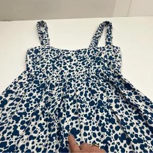 Reformation Serene Dress Womens Size 6 Rainey‎ Blue White Mini Festival *FLAW thumbnail 10