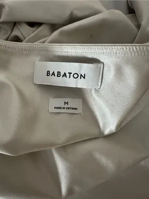 Babaton Satin-Look Square-Neck Long-Sleeve Bodysuit in Ivory thumbnail 5