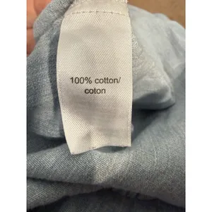 maurices Women's Blue Solid Denim Collared Long Sleeve Button-Up Shirt M thumbnail 6