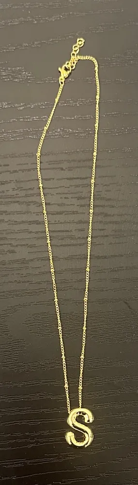 ‘S’ Necklace Gold thumbnail 1