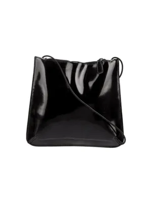 Furla Shoulder Bag Black Patent Leather Silver-Tone Hardware Single Shoulder Str thumbnail 3