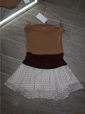 Zara Brown and White Polka Dot Mini Dress thumbnail 1