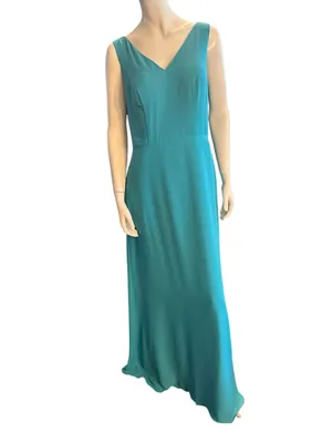 Sleeveless Sheath Maxi Dress w/Chiffon Pull Over Cover Various Sizes Teal NWOT thumbnail 5