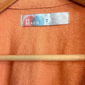 Free People x Revolve Ace top in Peach Pit Cropped with collar Terrycloth sz Med thumbnail 5