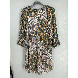 O'Neill Womens Kimono Cardigan Mixed Floral Geometric Print Multicolor M/L thumbnail 3