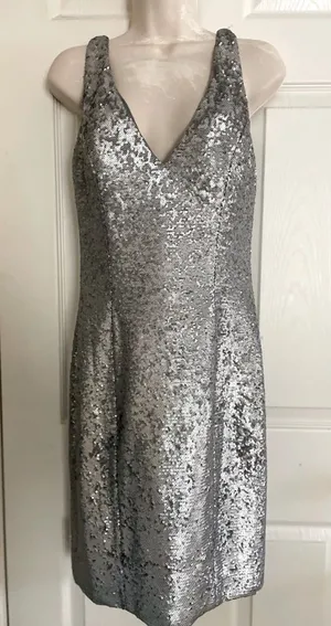 Silver Sequins Party Dress‎ Size 10 thumbnail 1