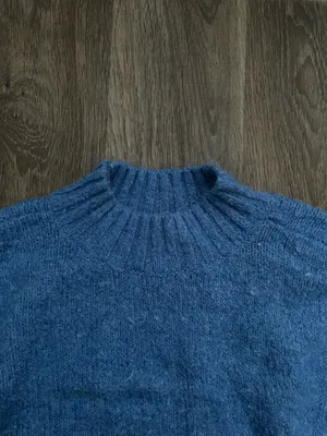 Pistola Alpaca Blend Blue Mock Neck Sweater Small Fuzzy Knit Pullover thumbnail 4