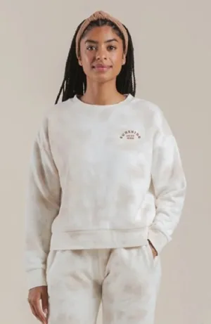 Rylee + Cru tie‎ dye crew neck sweatshirt in shell size XS sunshine on my mind thumbnail 1