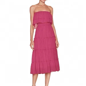 1. STATE Womens Dress Large Strapless Midi Bohemian Wedding Whimsical Ballerina thumbnail 8