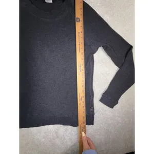 aritzia tna black waffle knit top long sleeve xs thumbnail 9