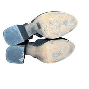 Free People Black Suede‎ Platform Block Heel Ankle Edgy Statement Size 38 (7) thumbnail 10