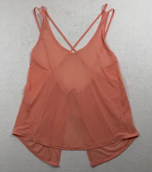 Lululemon Such A Cinch Tank Light Coral Open Back Drawstring Yoga Top Size 8 thumbnail 1